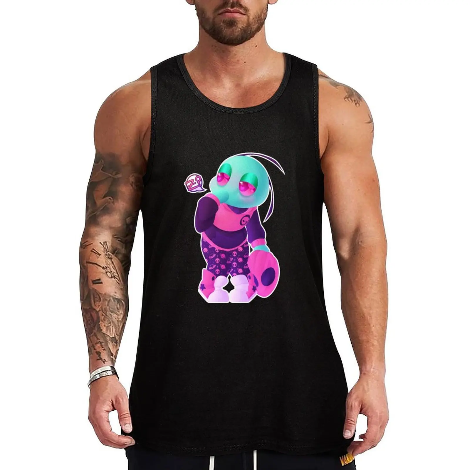 Sleepy Alien Tank Top Jogging Tank Top Quick Dry Breathable Sleeveless Shirt