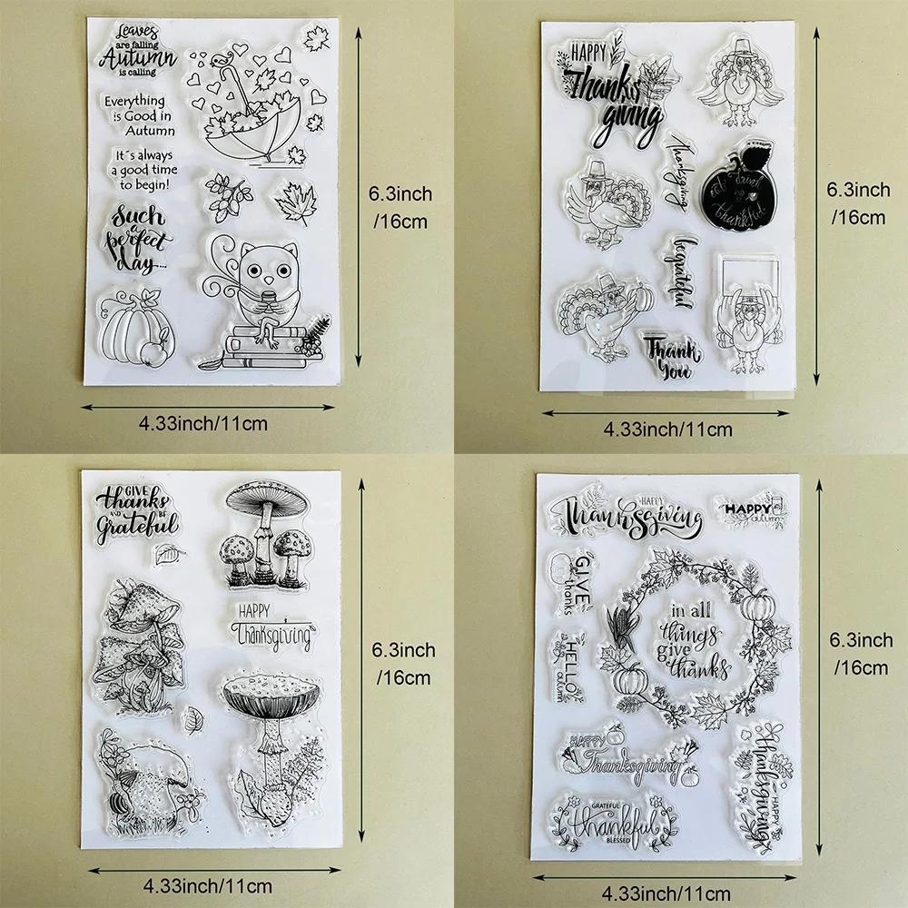 Transparente Silikonstempel zum Thema Thanksgiving, transparentes Siegel, DIY, Scrapbooking, Kartenherstellung, Album, Papierhandwerk, Feiertagsdekoration