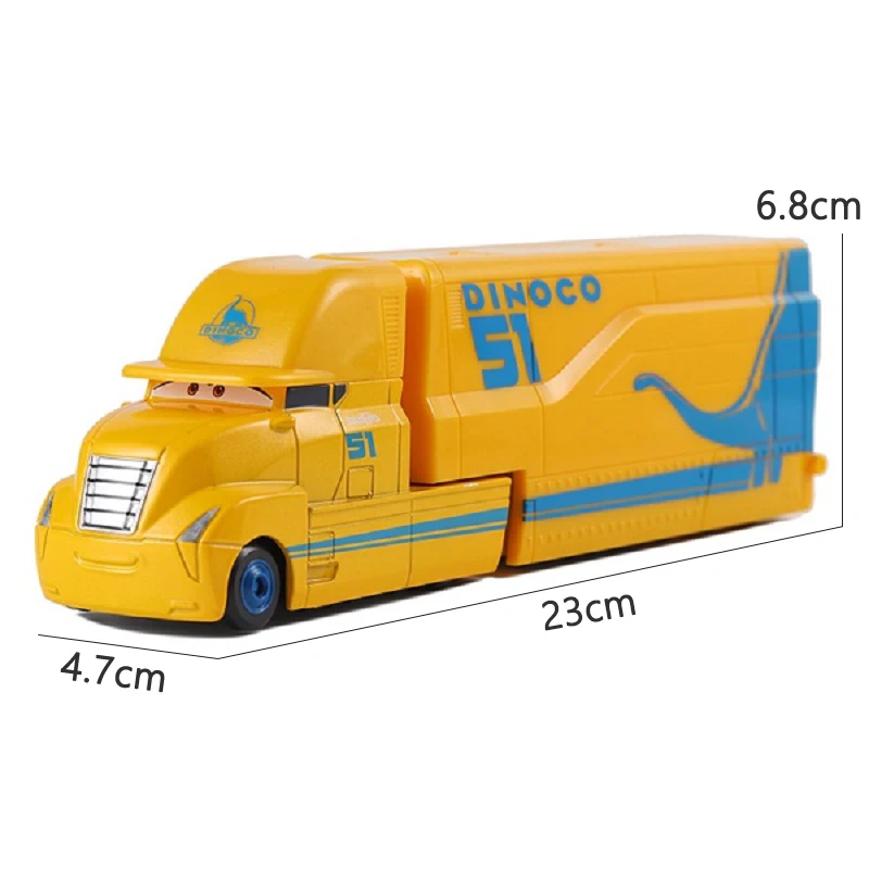Pixar Cars Greg Candyman's Hauler Modellauto Anime-Figur Mack Container Trucks Semi-Hauler Dinoco Racing Spielzeug Kindergeschenke – Detail 12