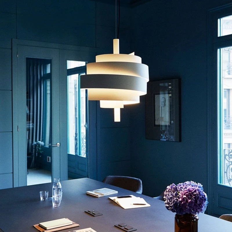 

Postmodern Multi-layered Spiral LED chandelier lustre Ceiling Creative design for Kitchen island bar Lighting Dimmable