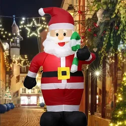 1.2M Luminous Christmas Inflatable Toys Crutch Santa Claus Indoor Xmas Toy Garden Party New Year Outdoor Festival Decoration