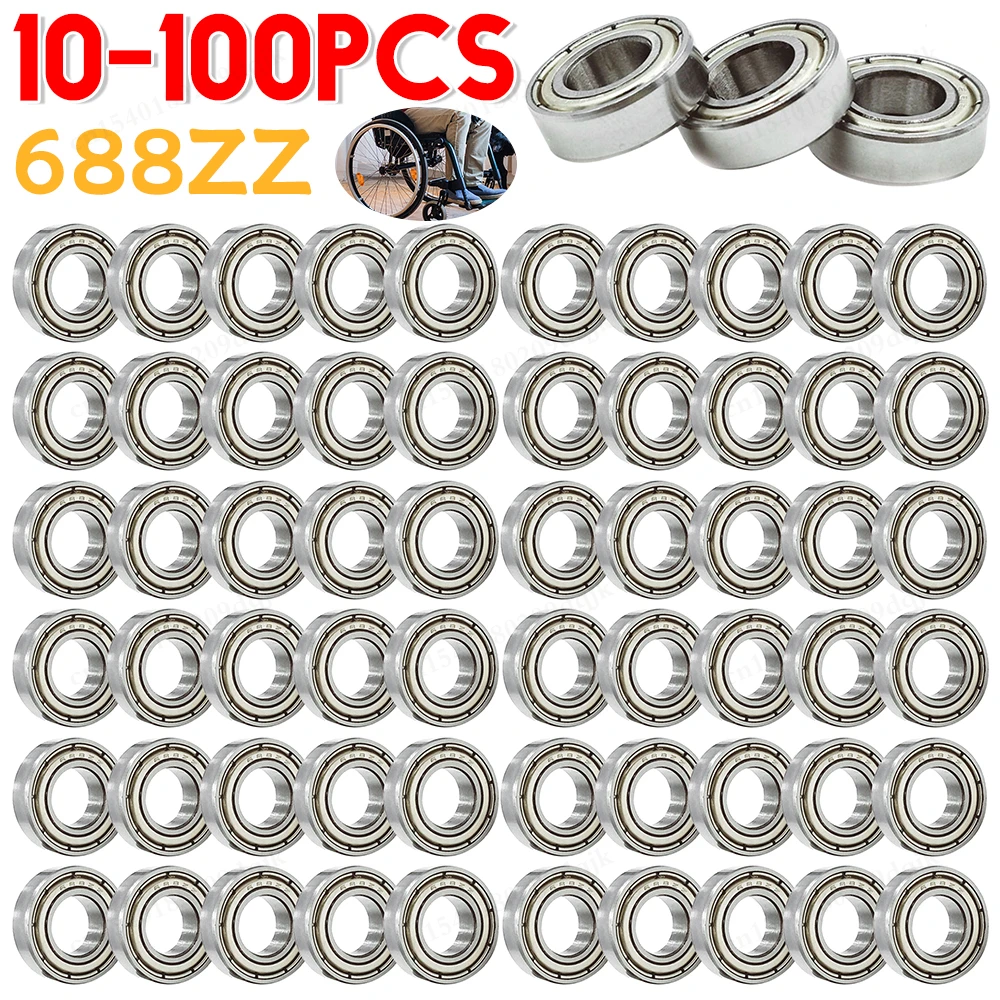 10-100 Uds 688ZZ rodamiento de bolas 8x16x5mm doble blindado doble sello de Metal rodamientos rígidos de bolas impresora 3D de carga pesada