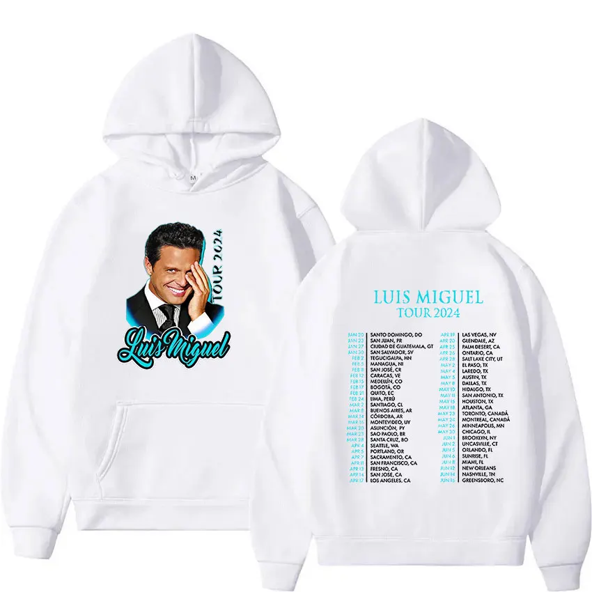 Luis Miguel World Tour 2024 New Hoodie Men Hip Hop Loose Pullover Sweatshirt Unisex Vintage Fashion Oversized Hoodies Streetwear