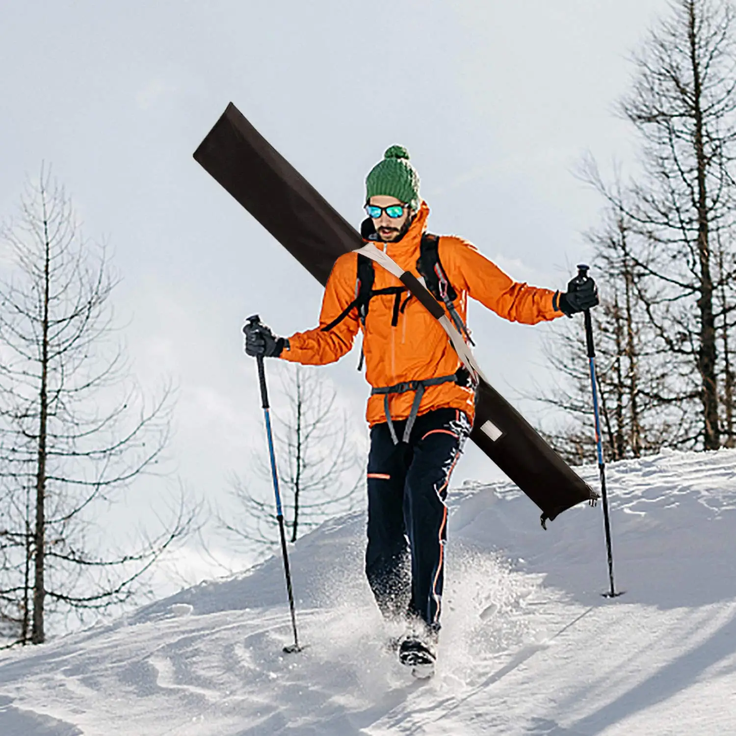 Snowboard-Tasche mit Rad, zum Aufbewahren und Transportieren von Snowboard bis 190 cm, 600D wasserdichte Oxford-High-End-Doppelrollen-Reisetasche