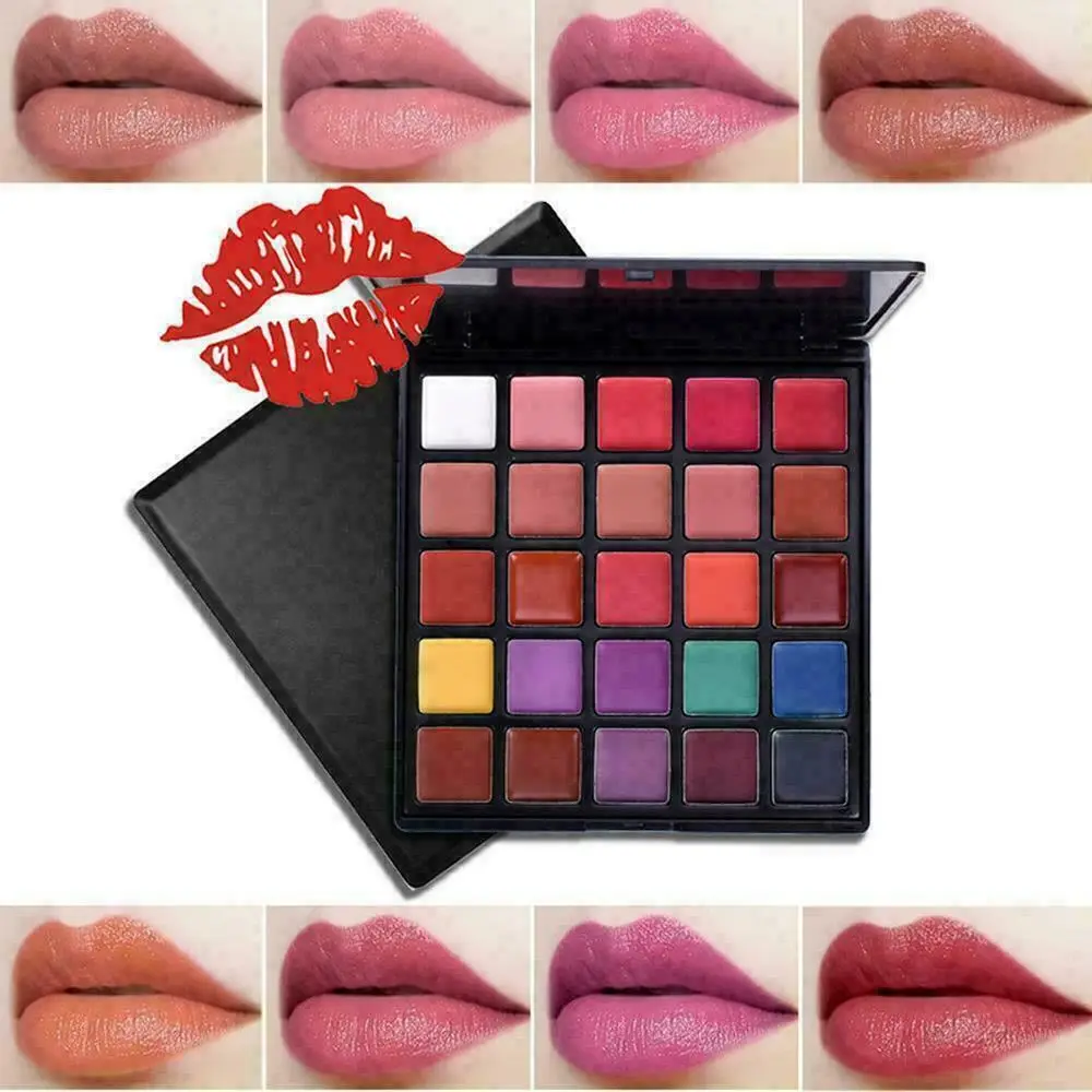 Professional สีดํายาวนานความงามสีม่วง Shining ลิปสติก Palette LIPS แต่งหน้า Matte Lip GLOSS เครื่องสําอางค์เครื่องมือ