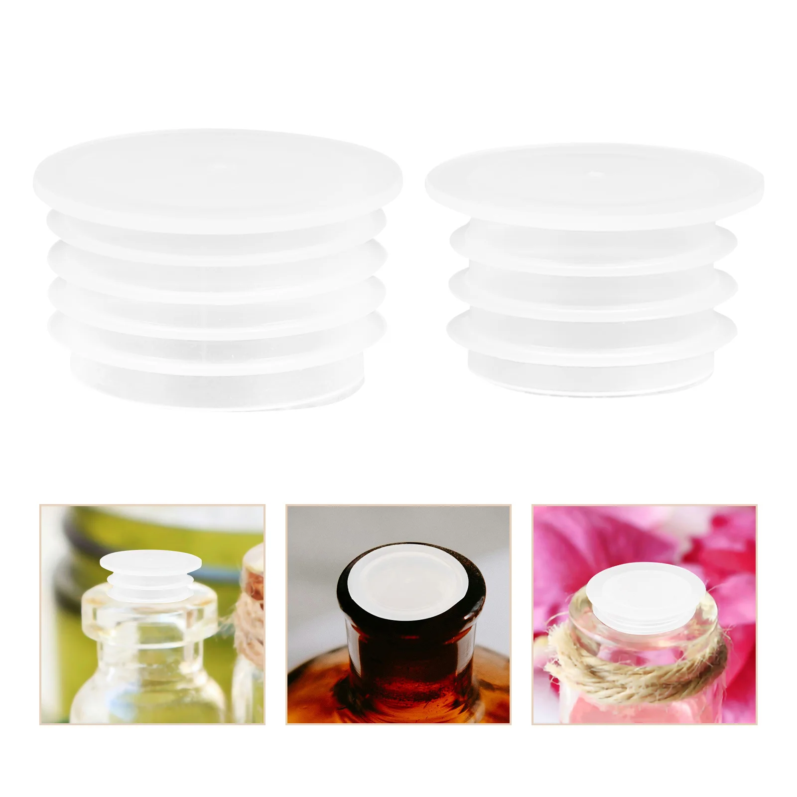 

200Pcs Plastic Bottle Stoppers Leakproof Clear Replacement Caps for Wine Essential Oil Salt Pepper Shakers Salt Shaker Plug