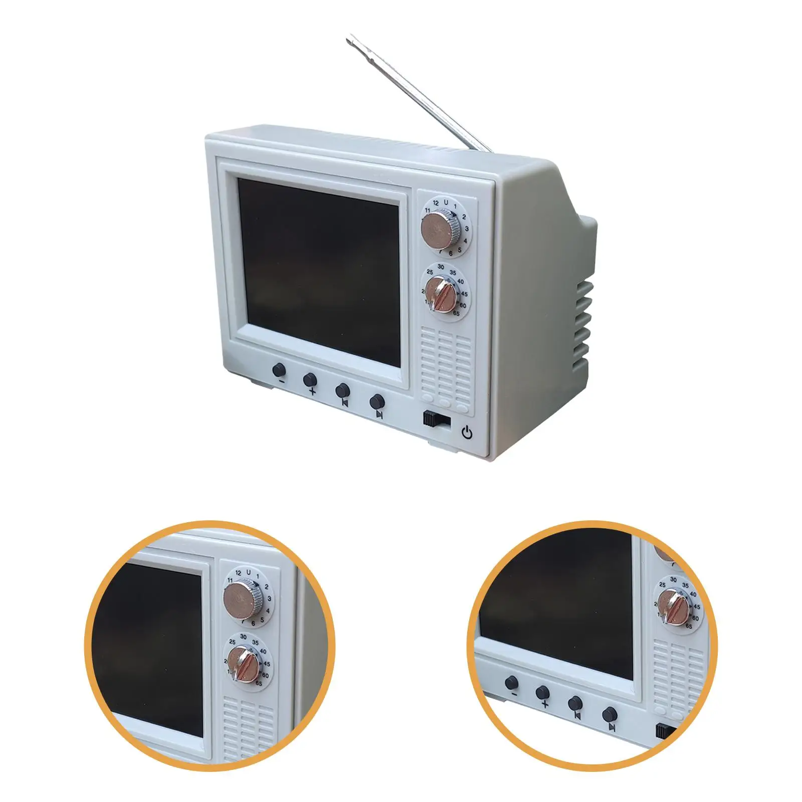 미니 워킹 TV 인형집용, 12TH 스케일 미니어처 인형 가구 장식, 미니어처 TV, 작은 텔레비전 장난감 미니 TV 가구