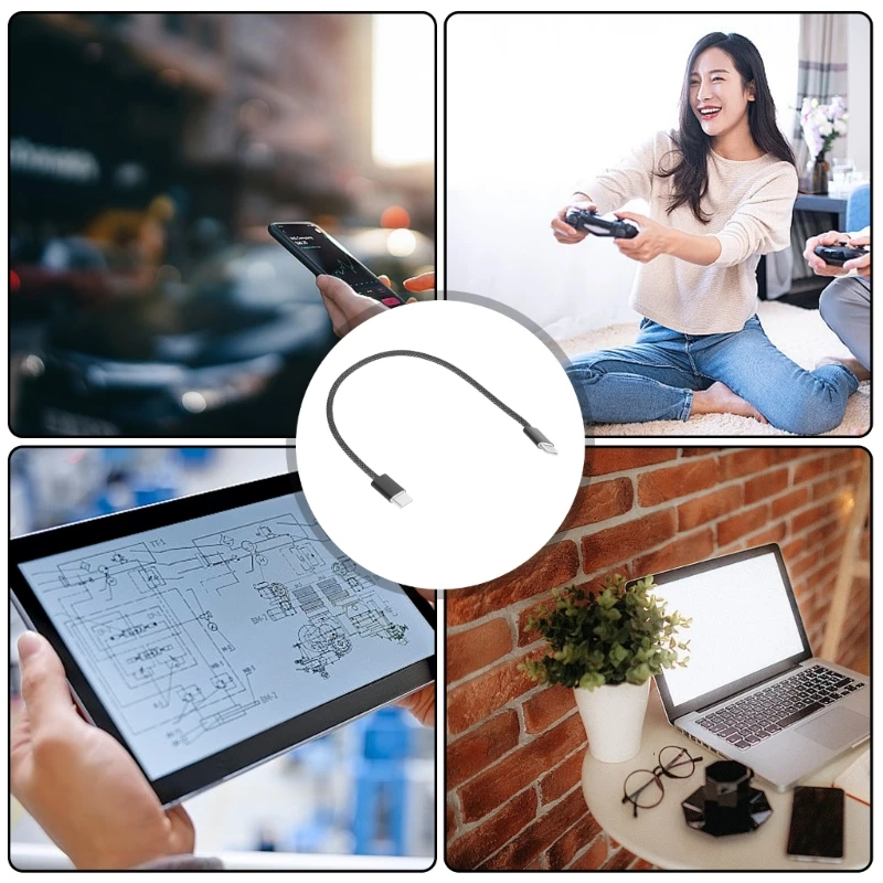 كابل شحن USB C عالي السرعة 480 ميجابت في الثانية PD65W توصيل الطاقة سرعة نقل البيانات السريعة لسماعات الرأس