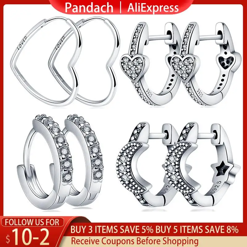 

Hot Sale 925 sterling silver Earrings love Heart Hoop Earrings for Women Fashion Silver Earring Jewelry Gift