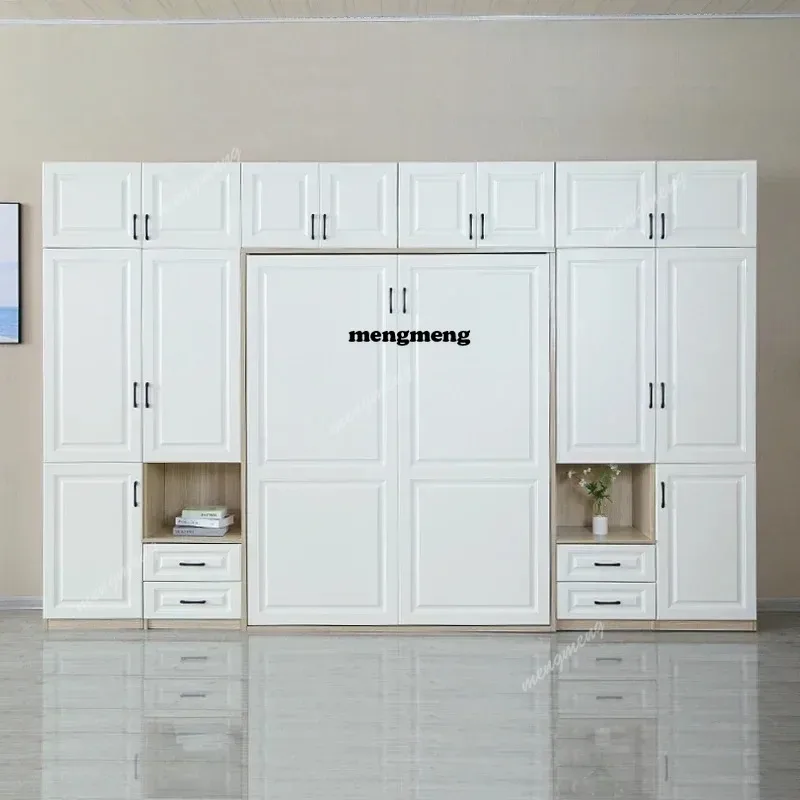 Invisible Multifunctional Wardrobe Integrated Folding Bed, Combination Study Room Bedroom Hidden Wall Cabinet Bed  Bedroom Set