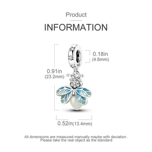 Luminous Glow Firefly Charm for Women, Talão, Pandora Bracelet Fits, Necklace, Keychain, Silver Pendant, Accounts, DIY Jewelry, Fine Gifts 10 Main Sales Pandora Pandora - №10