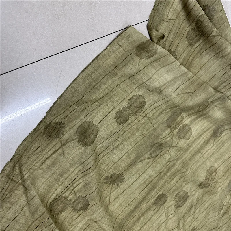

Dandelion Jacquard Botanical Tie-Dye Lyocell Linen Fabric New Chinese Style Breathable Soft TYLE Custom Cheongsam Textile