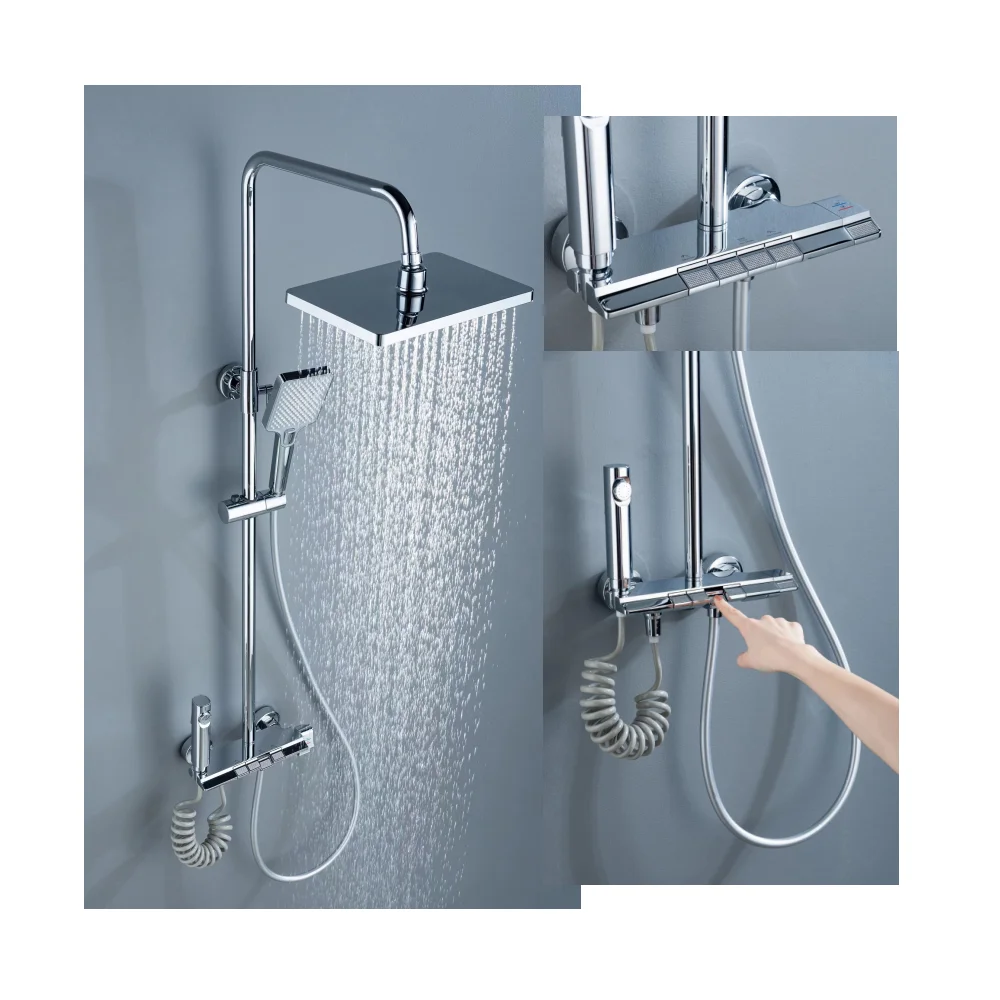 

Wholesale Customization Thermostatic 4 Function Piano Bath and Shower Mixer Set System for Bathroom