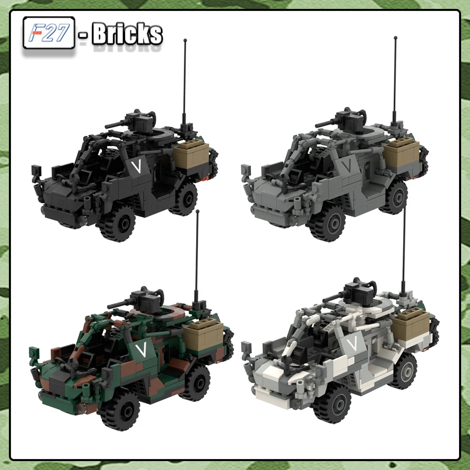 Véhicule blindé à roues avec figurines MOC pour enfants, série militaire moderne, jackal de Grande-Bretagne, nuits de construction, puzzle, briques, jouets, cadeaux