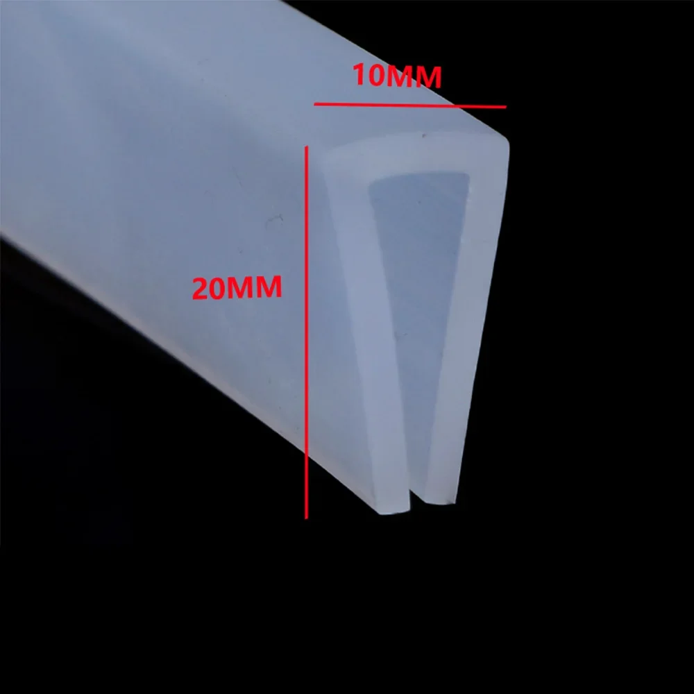 1/2M U-shaped Silicone Edging Strip Anti-Collision Semi Transparent Glass Fish Tank Steel Plate Edge Sealing Card Sealing Strip