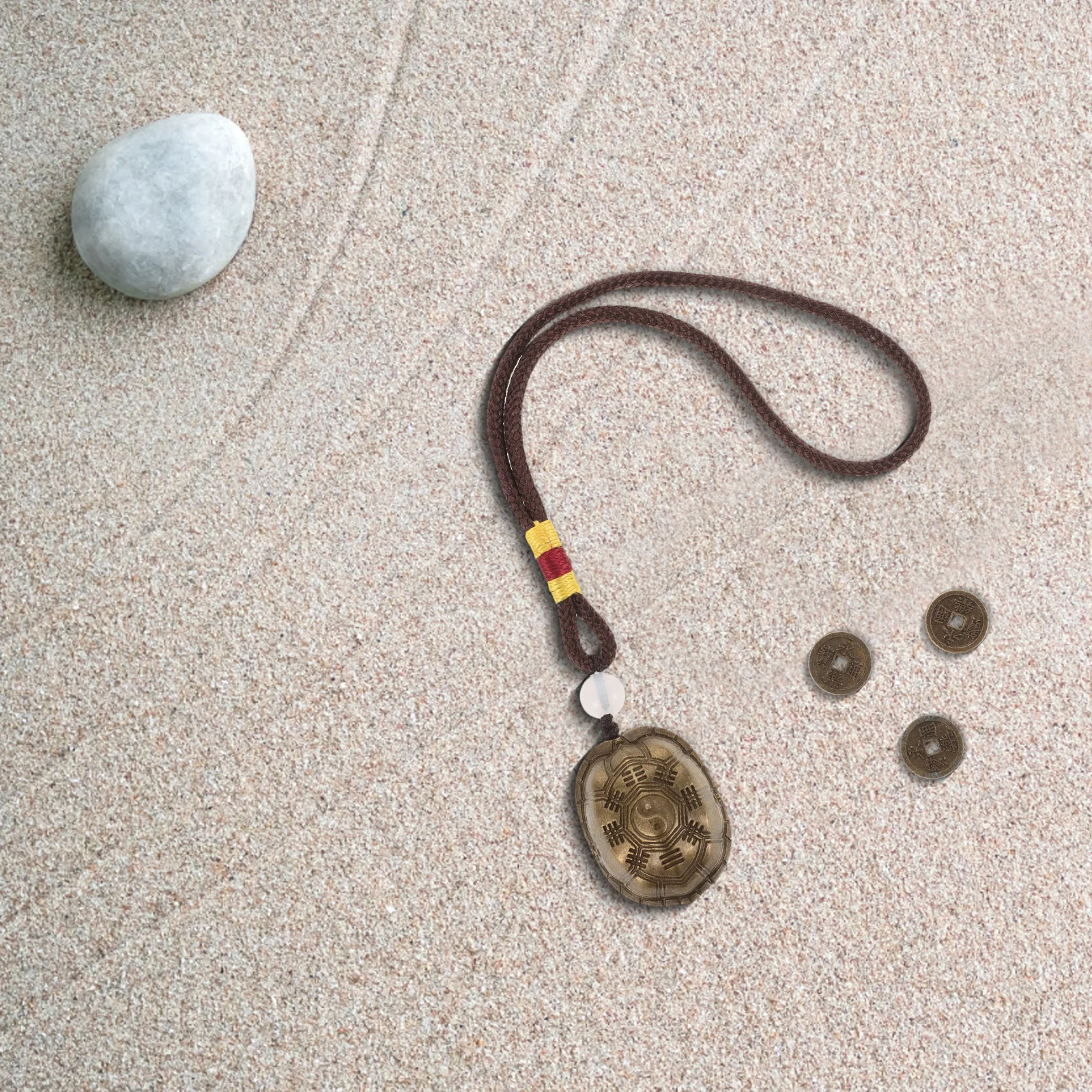 

1Set Exquisite Alloy Turtle Shell Hanging Ornament Ideal Present for Friends Business Partners Divination Coins Turtle Shell