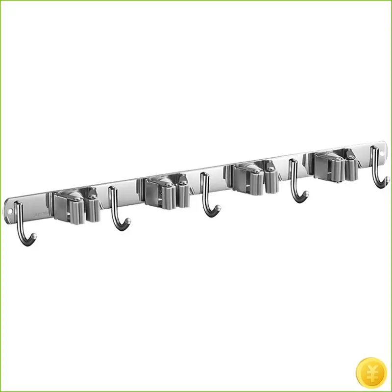 Broom Holder Wall Mount Garden Tool Organizer Mop Hanger Wall Mounted Garage Storage Kitchen,Laundry Utility Rack