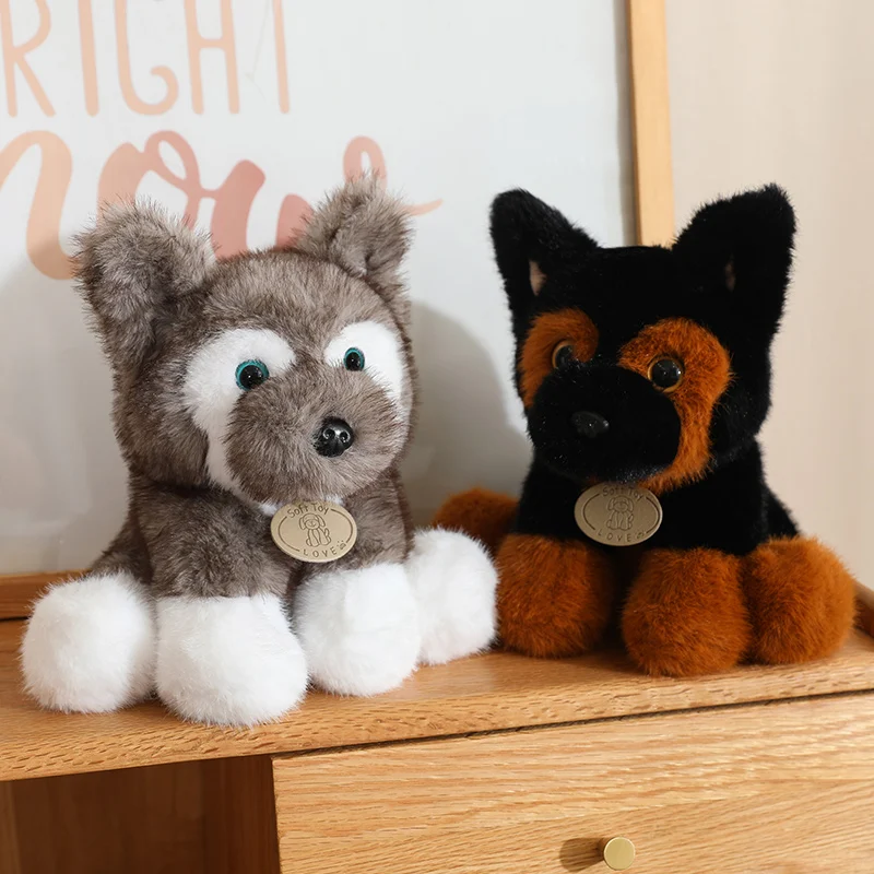 

22cm Lifelike Cute Dog Plush Toy Kawaii Puppy Doll Simulation Dog To Send Children's Birthday Gift
