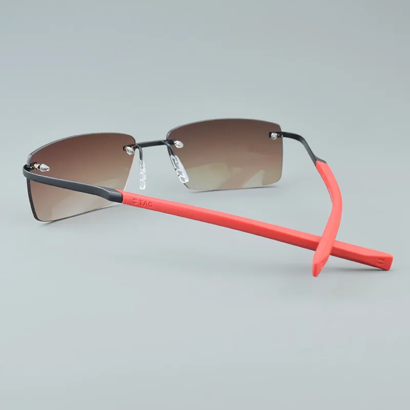 

2025 Rimless Sunglasses Men Luxury Men Brand Designer Gradient UV400 Retro Vintage Frameless titanium Sun glasses TH0382 rubber