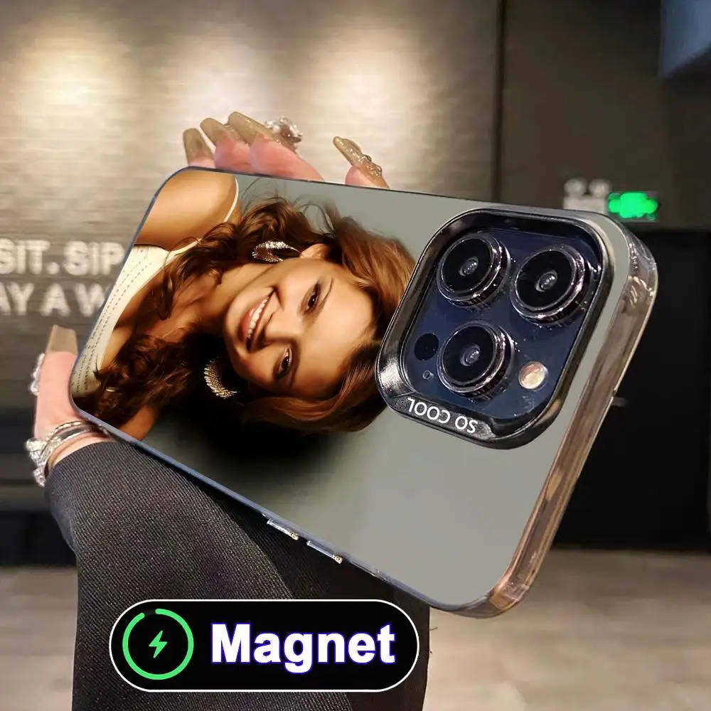 Coque de téléphone Jessica Alba pour iPhone 17 16 15 14 13 12 11 Air Pro Max Plus, colorée, argentée, avec aimant