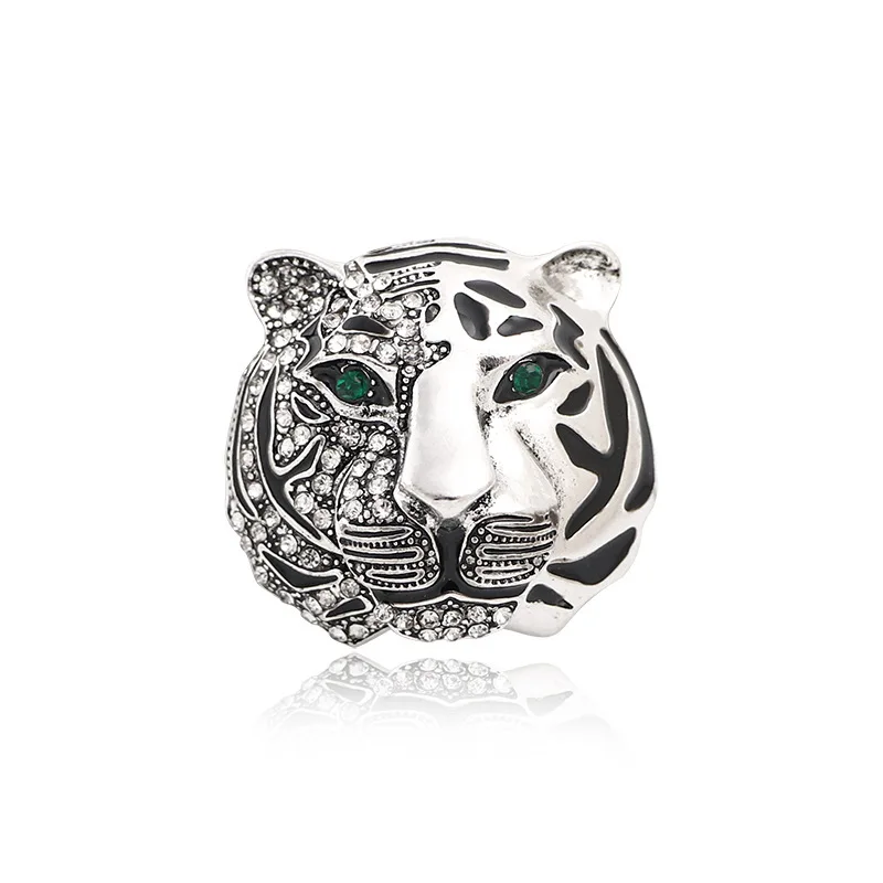 

Crystal Tiger Head Brooch Badge Men's Suit Sweater Pins Father's Day Gifts Coat Lapel Pin for Men Women Accessories Animal Jewel