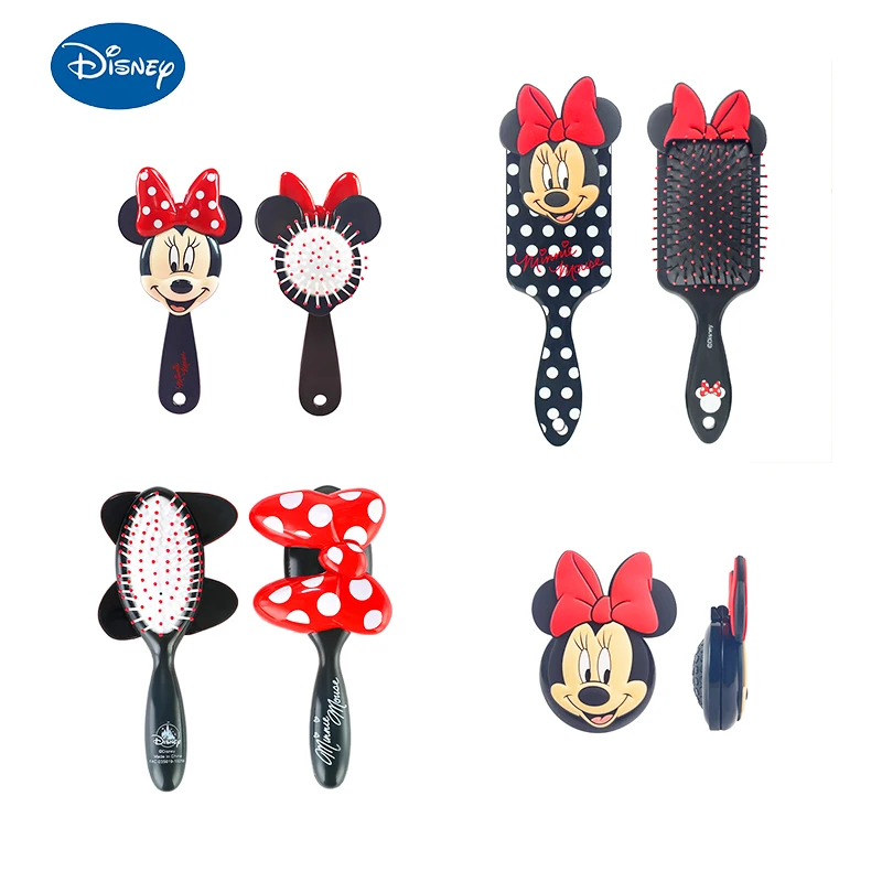 Disney Minnie Mouse Air Cushion Massage Comb Cartoon Figures Mickey Mouse Comb Hair Brush Hairdressing Tool Kid Portable folding