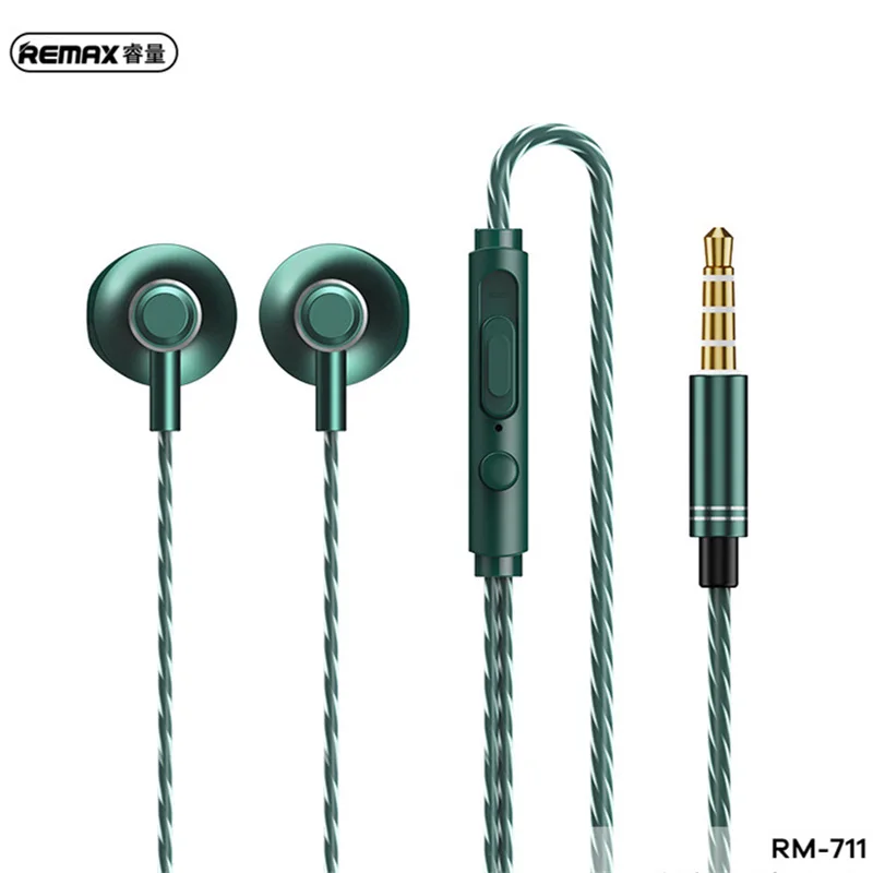 Remax 3.5Mm Bedrade Oortelefoon In-Ear Hoofdtelefoon Voor Bellen En Muziek 1.2M Kabel Met Microfoon