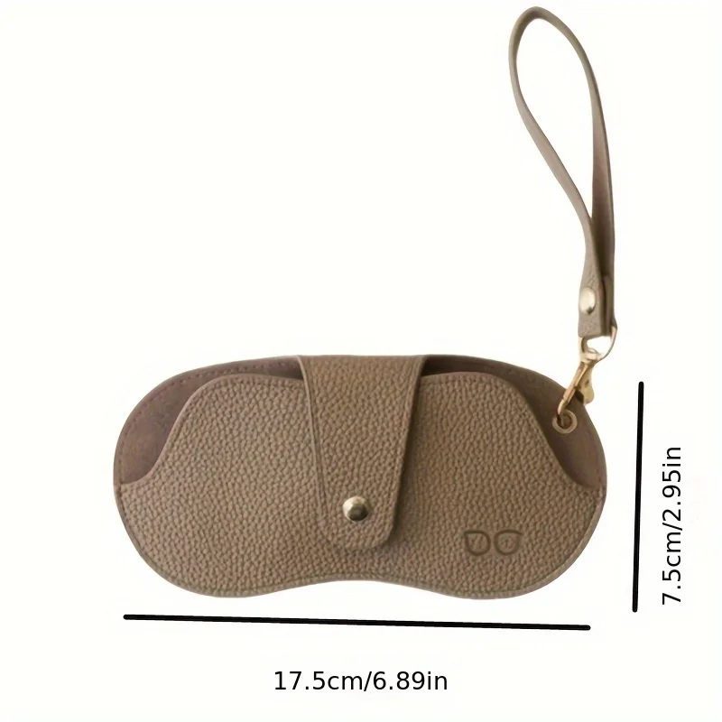 Weiche Brillentasche aus PU-Leder mit Litschi-Muster, Retro-Sonnenbrillenetui, tragbares Etui für Kurzsichtigkeitsbrillen, einfache Aufbewahrung für Brillen und Sehhilfen – Detail 5