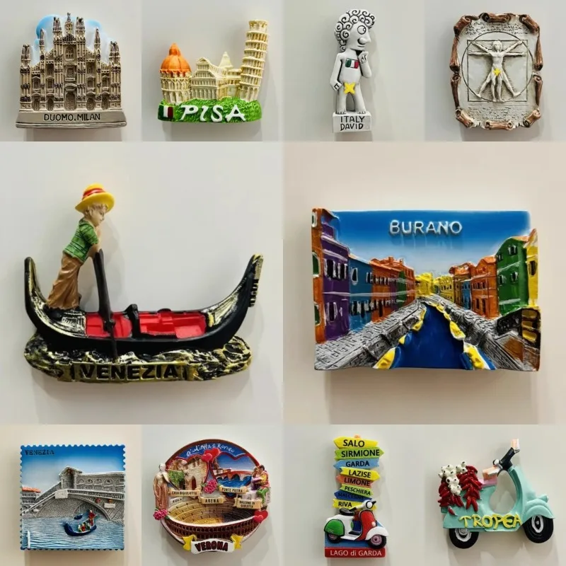 

Italy Souvenirs Pisa Fridge Magnets Tuscany Florence Venice Milan Tropea Lago di Garda Positano Fridge Stickers Wedding Gifts