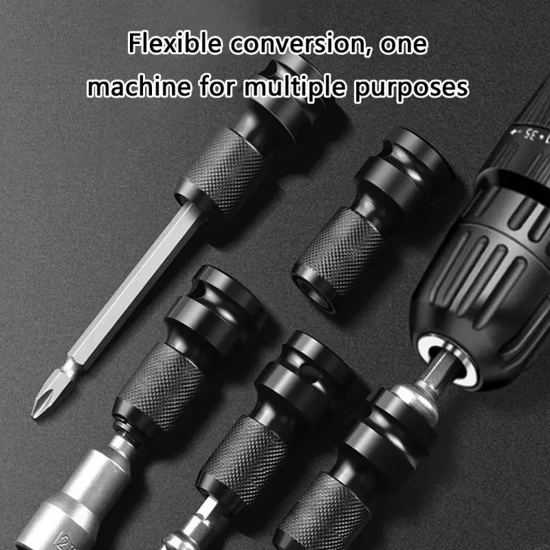 WXTC 5PCS Modifications rapides 1/4 "Le support bits hexagonaux convertit clés à cliquet carré aux accessoires