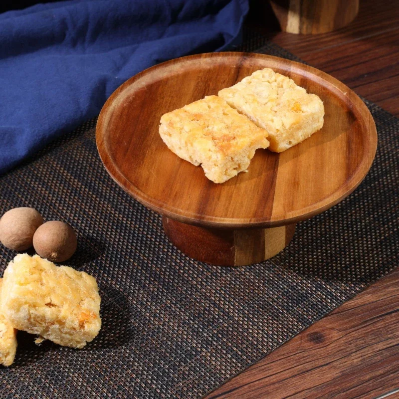 Cake Stand 1pcs Wooden Tall Tray Cake Display Tray Fruit Dinner Plate Tableware Cake Stands Snacks Dessert Plate