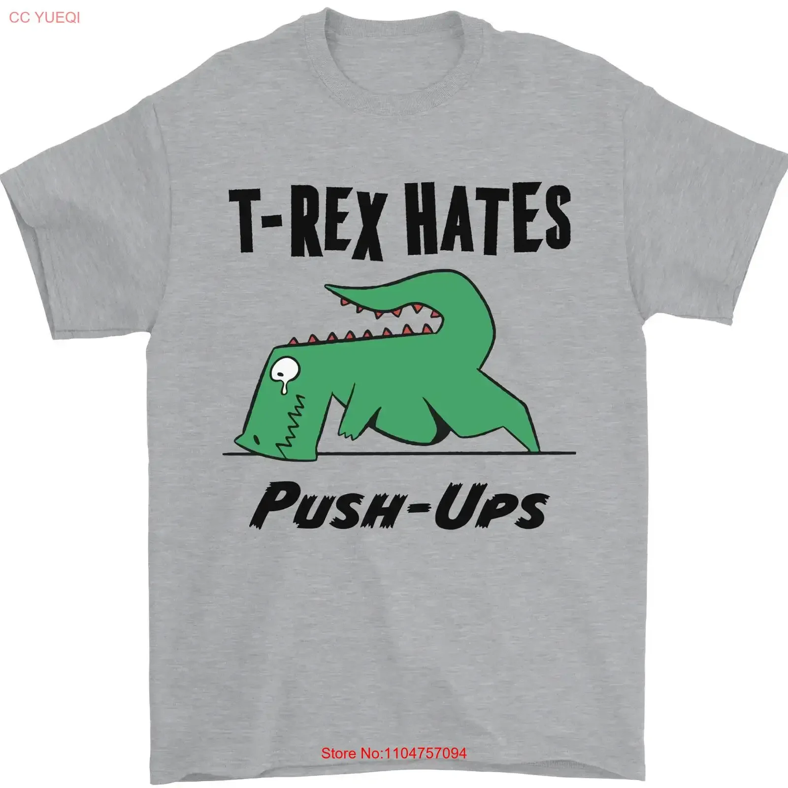 T Rex Hates Push Ups Funny Gym Dinosaurs Mens Shirt 100 Cotton vintage Washed Soft Comfortable Slightly Versatile