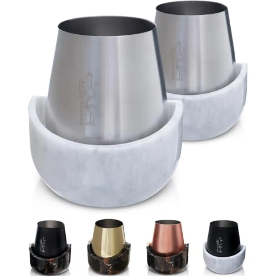 

Marble for Stainless Steel Tumbler of 2 - Freezable Holder - Cool of s Stemless Metal Tumblers for HomeBar