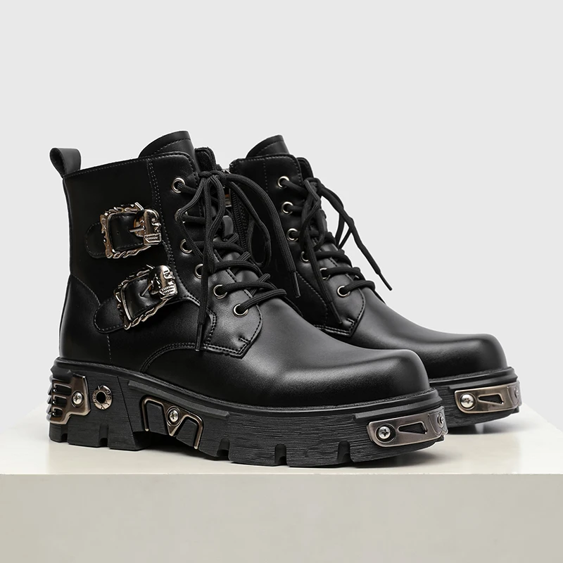 New Men Short Boots Black Color Punk Style High-quality Casual Versatile Stylish British Work Boots Sizes 38 - 46 Men Boots