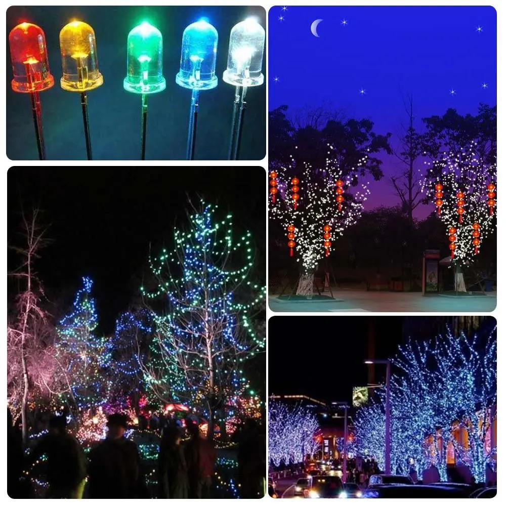 100Pcs/lot 5MM LED Diode Light Assorted Diy Kit Mixed Color Red Green Yellow Blue White 5 Colors Each 20pcs Electronic Diy Kit