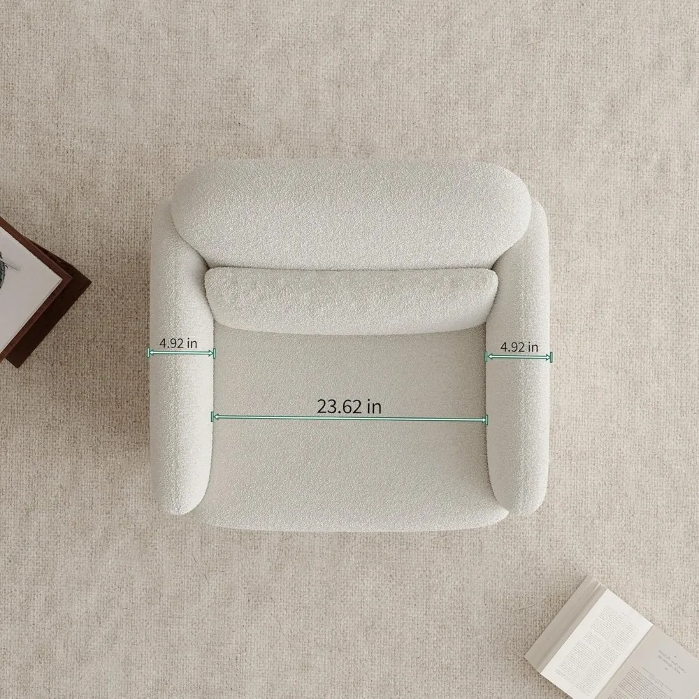 Ensemble de 2 chaises de 33,46 pouces, chaises de lecture confortables pour salon, fauteuil de salon surdimensionné en agneau Sherpa avec oreiller de taille