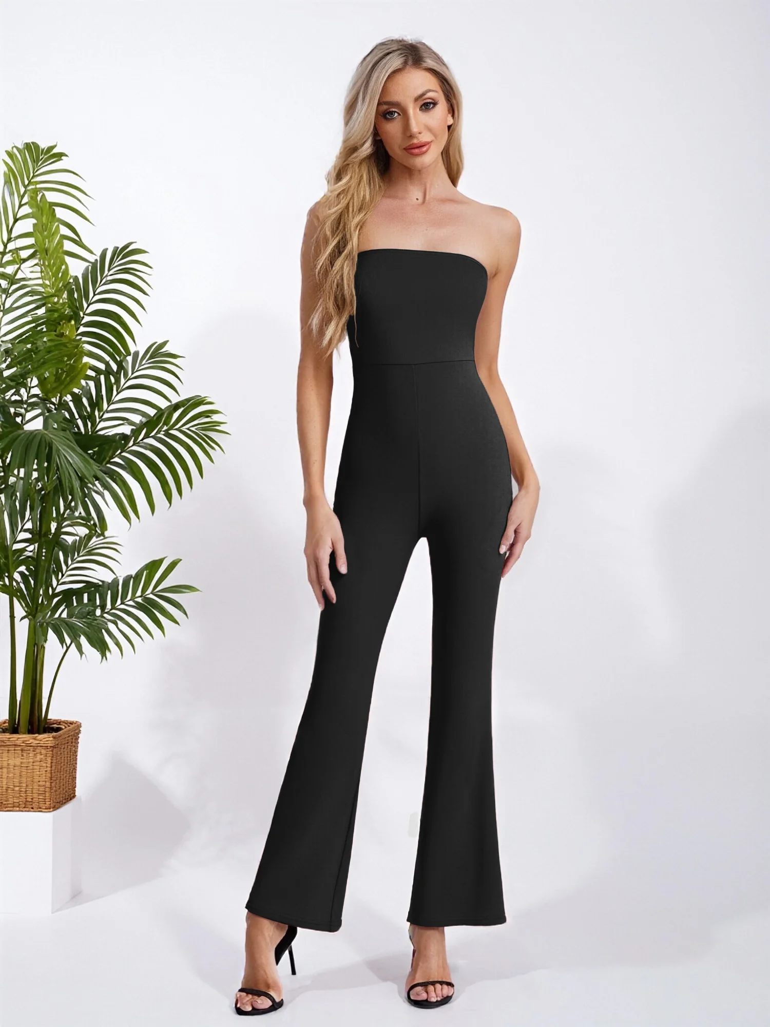 النساء اليوغا اللياقة البدنية مشاعل السراويل قطعة واحدة حمالة حللا الورك رفع عالية الخصر بنطال ذو قصة أرجل واسعة السروال القصير أكمام بذلة #2