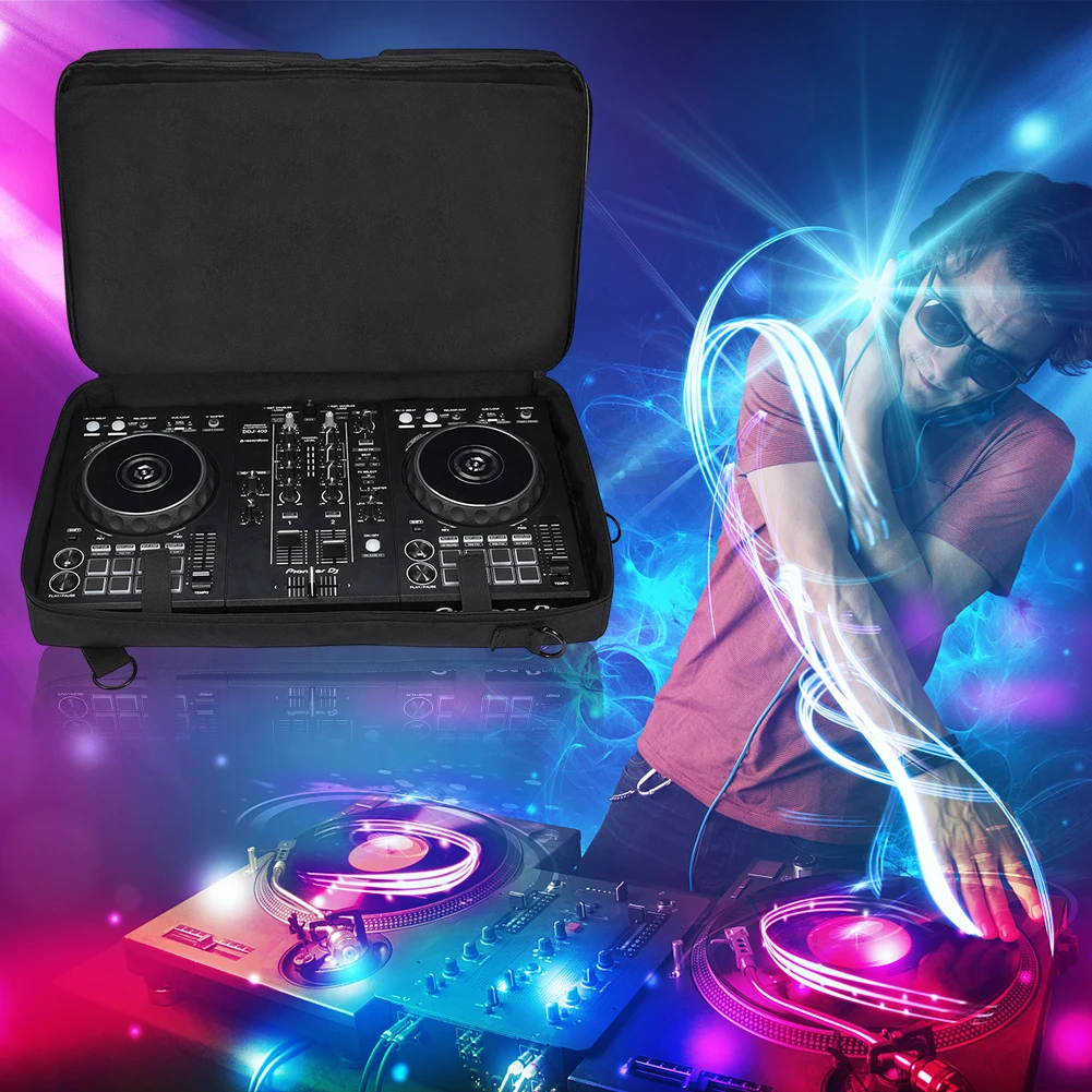 

Portable DJ Turntables Protective Case with Sholder Strap Travel Carrying Storage Bags Accessories for Pioneer DDJ-400 DDJ-FLX4
