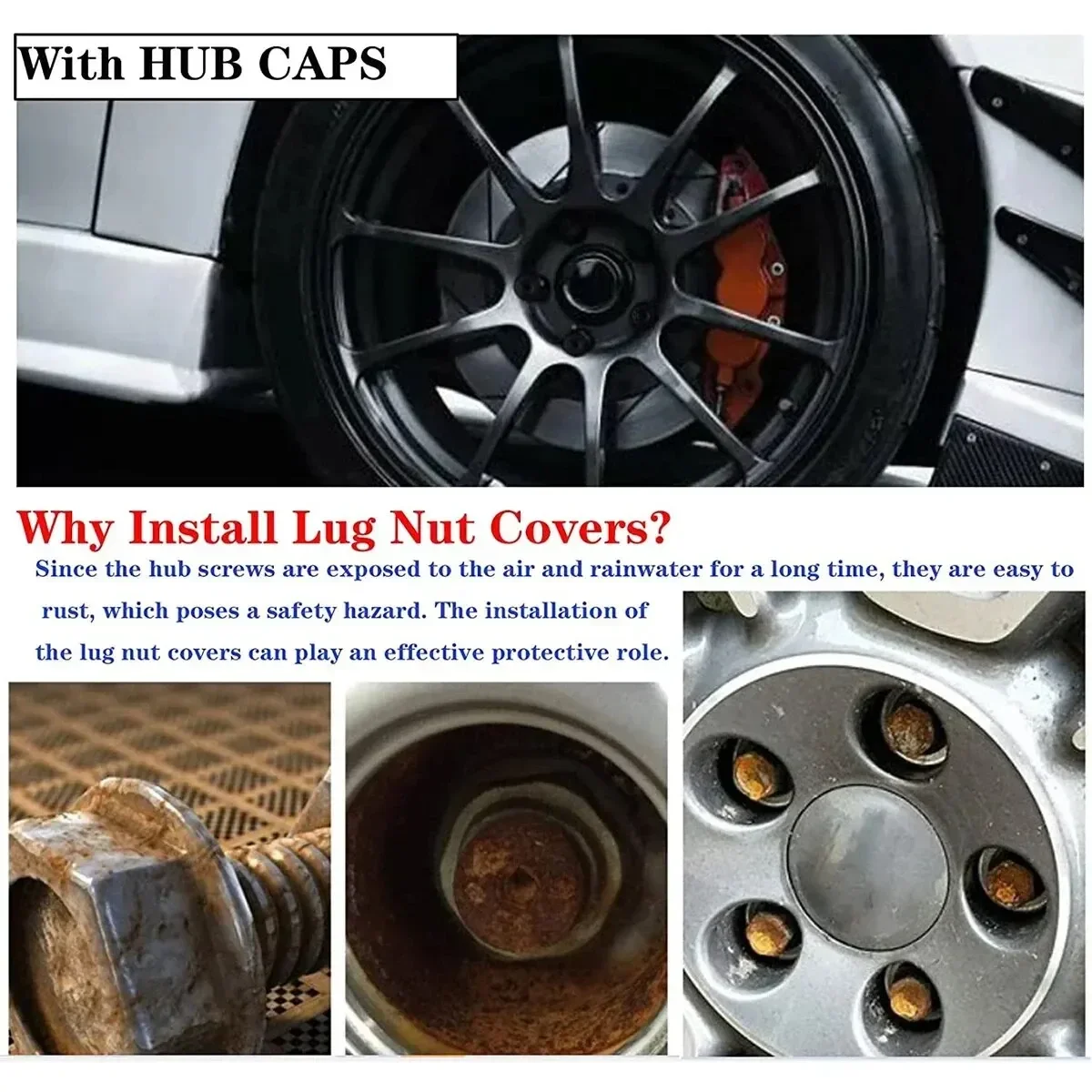 20Pcs Car Wheel Cover Hub Nut Bolt Covers Cap 17mm Auto Tyre Screws Exterior Protection Accessories for Golf MK4