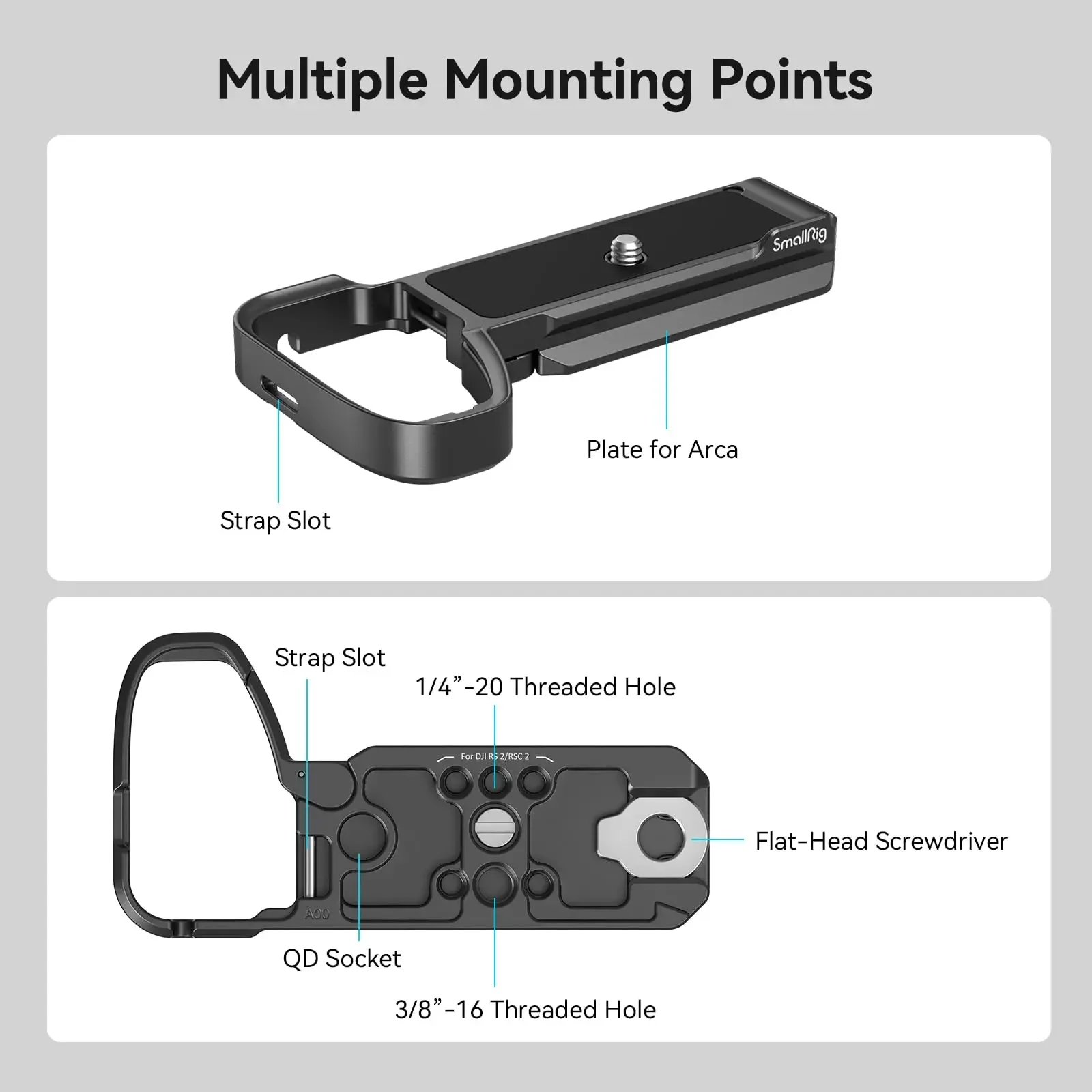 SmallRig A6700 Baseplate for Sony Alpha 6700 Built-in Quick Release Plate for Arca for Quick Switch Between Tripod & Stabilizer