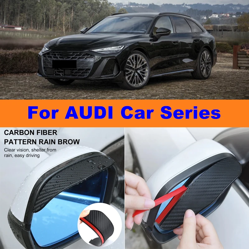 2Pcs Rearview Mirror Rain Eyebrow Sun Visor Rain Shield Guard For Audi A3 A4 A5 A6 Q3 Q5 S3 S4 RS3 RS4 B7 B8 Q2 Q7 S5 S6 RS5 RS6
