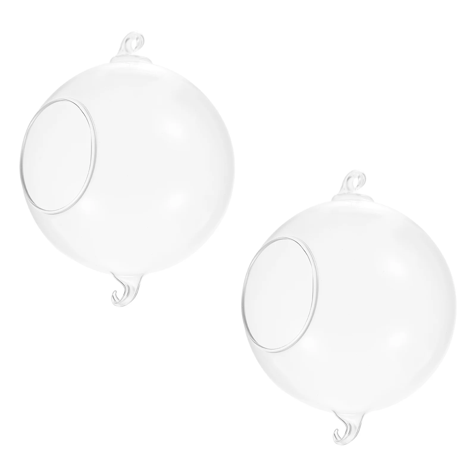 

2 Pcs Hanging Flower Pots Vases Round Garden Hangers Succulent Planter Decorative