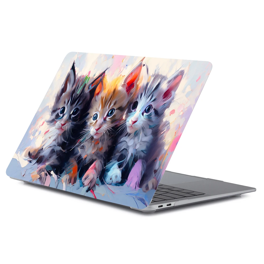 Niedliche Katzen-Druck-Laptoptasche für MacBook Pro 14 M4 2024, Abdeckung, Modell A3401, 14,2 Schale für Air/Pro M1 M2 M3 13 14 15 16 16,2 Hülle
