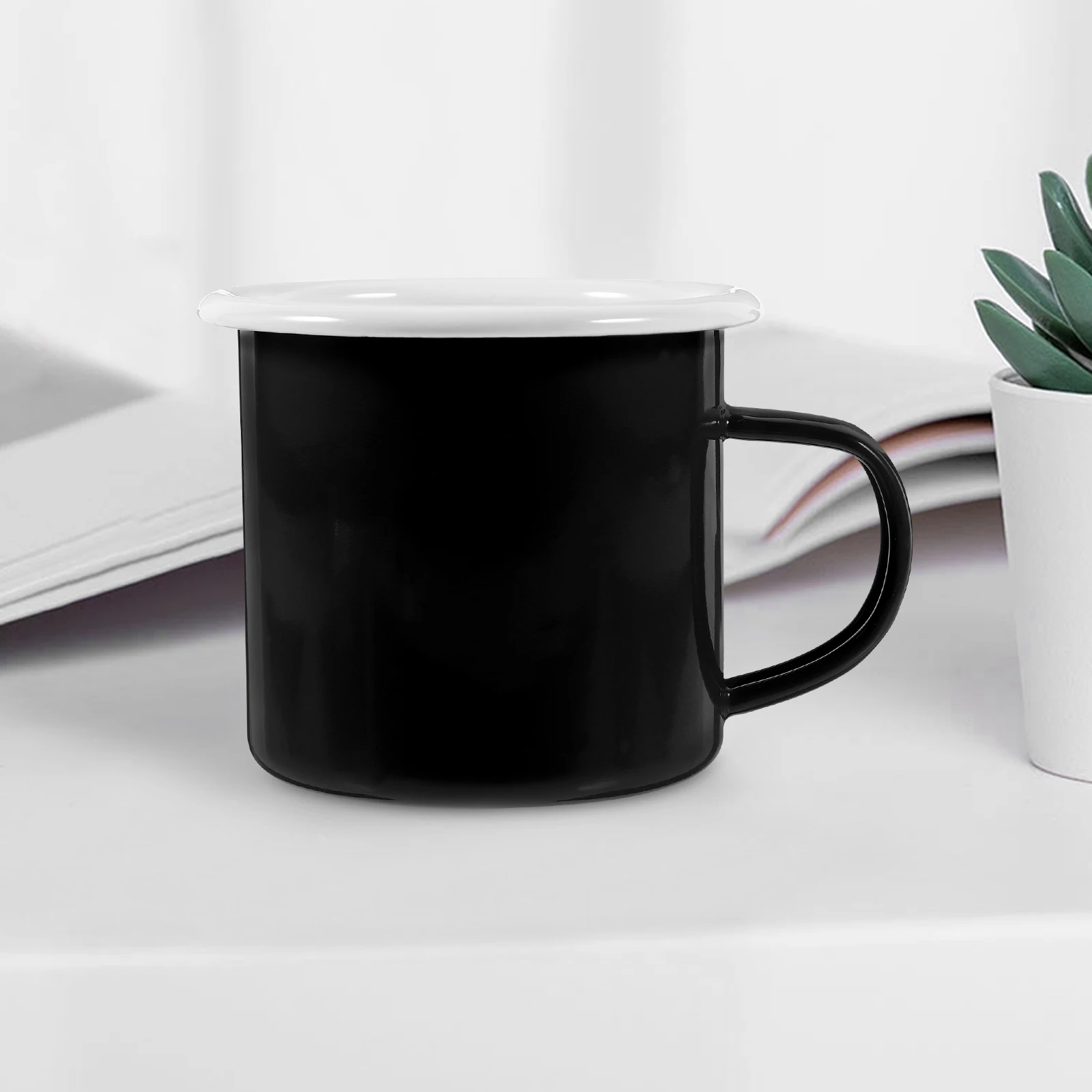 

2pcs Mugs Mug Vintage Coffee Tea Cups Reusable Drink Water Home Vintage Style Enamel Cup Office Practical Easy Clean