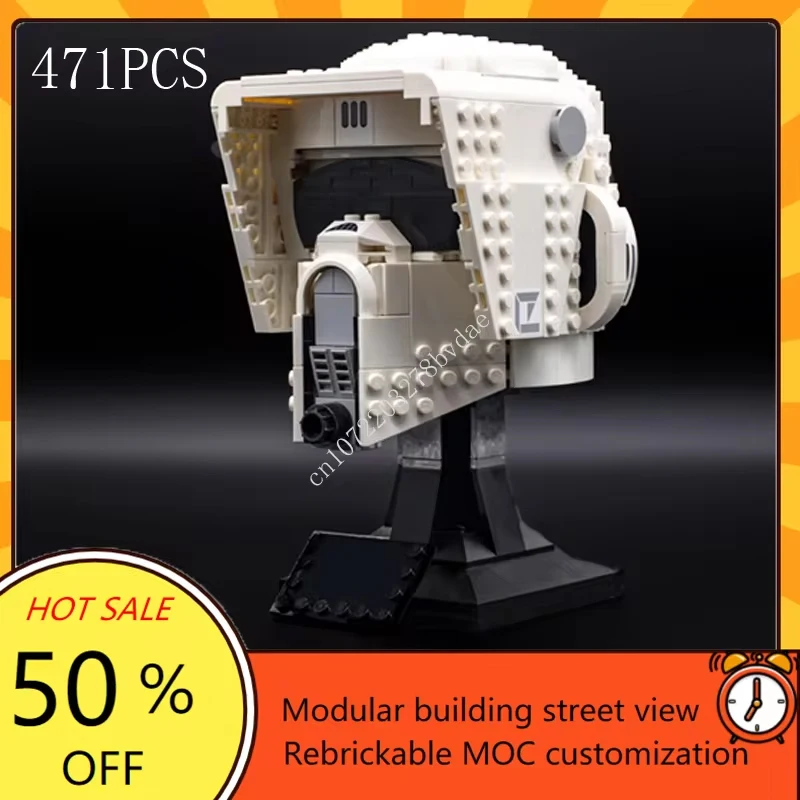 MOC Space Battle MOC-75305 Scout White Trooper Helmet Figure Model Building Blocks Bricks DIY Creative Assembly Toys Kids Gifts