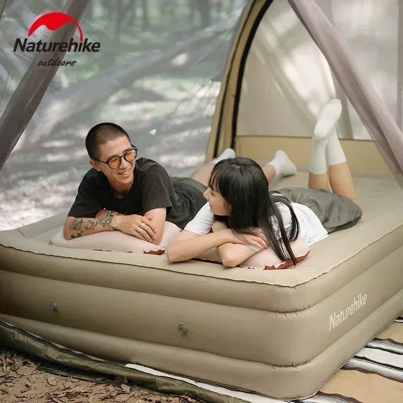 Naturehike Outdoor Camping 45cm Thick TPU Inflatable Pad Portable 2Persons Sleeping Mattress Free Give  And Repair Bag