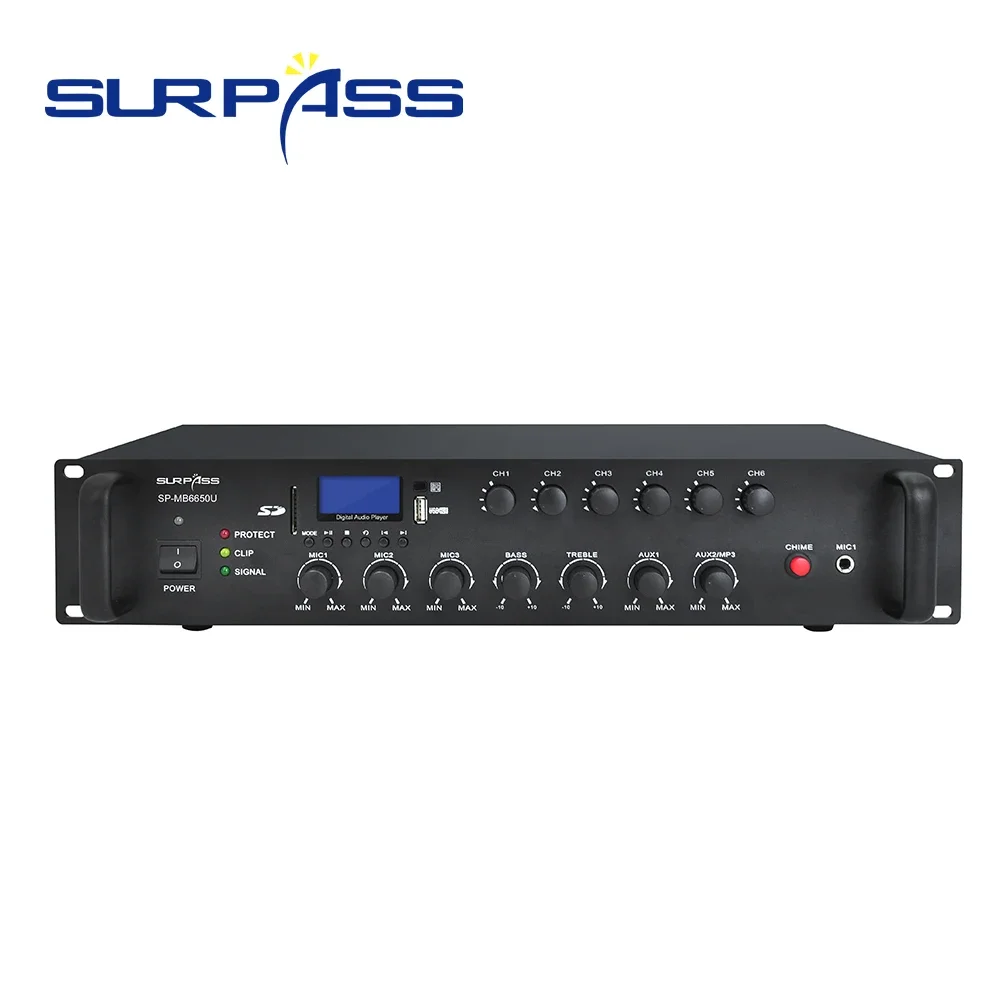 Amplificador Mixer Multifuncional com Bluetooth, Amplificador De Áudio, PA Fundo, Sistema De Som Para Escritório, Sala De Aula, Hotel, Villa, 6 Zonas