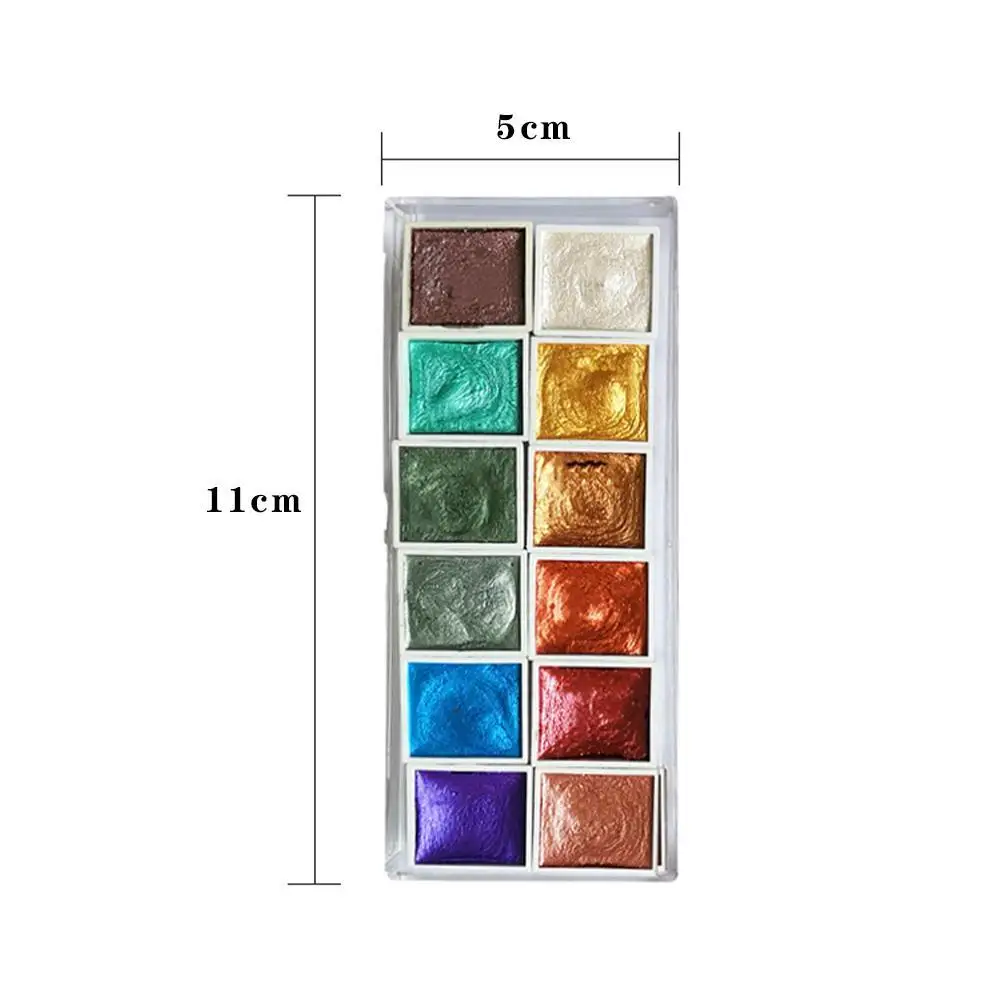 Imagem -04 - Perolado Aquarela Pintura Pigmento Art Glitter Papelaria Escola Desenhar Nail Powder R6a7 12 Cores