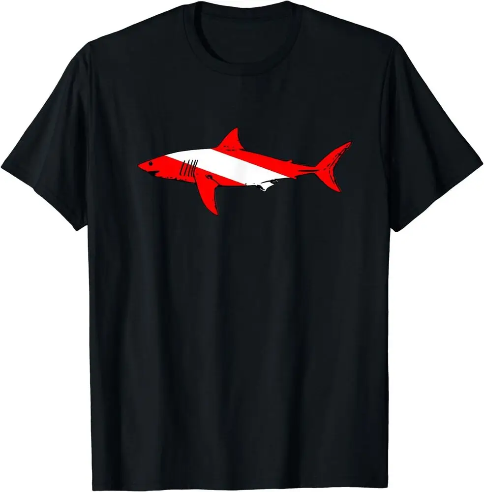 Dive Shark Diver Down Flag Scuba Graphic T-Shirt For Men Clothing Women Tees Y2K Tops Unisex Summer Short Sleeve