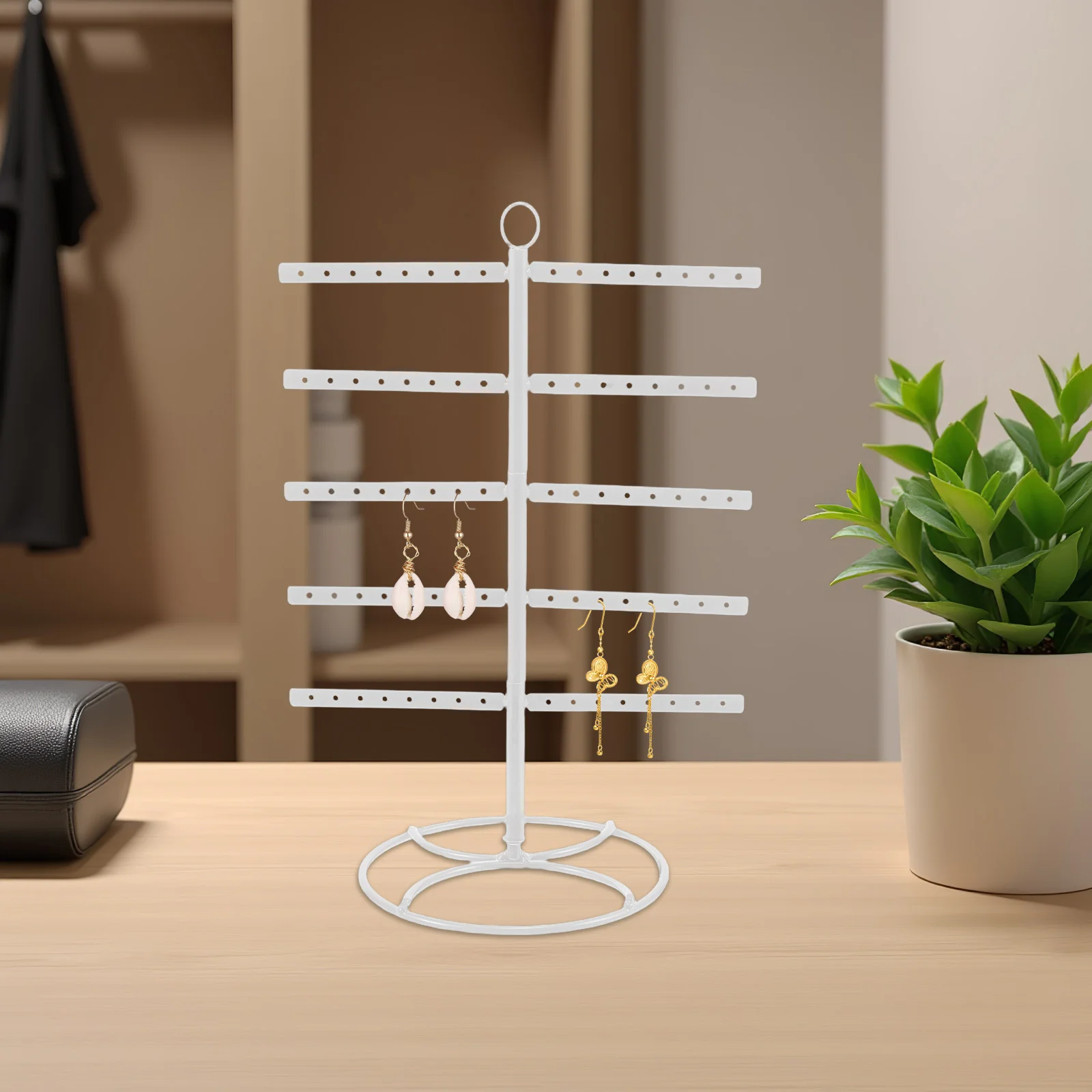 

T Shape Earring Stand Metal Organizer Detachable Multi Tier Jewelry Storage Rack for Earrings Bracelets Necklaces